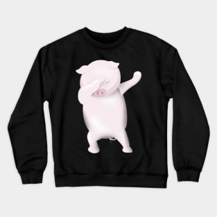 Dabbing Shirt Funny Dabbing Pig Pot Bellied Pig Shirt Crewneck Sweatshirt